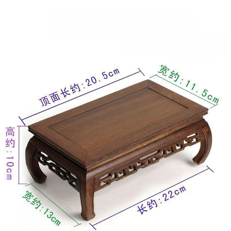 Retro Engraving Wooden Tea Tray Teapot Bases Bonsai Buddha Stand Fish Tank Pedestal Wooden Flowerpot Base Furniture Home Decor