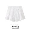 Fashion Style 2024 Spring New Arrival Women's Clothing Western Style All-Matching Stripes Slim Looking Casual Mid Waist Shorts 6929405