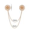 High Quality Rhinestone Flower Brooch Korean Tassel Chain Suit Collar Pins Corsage Fashion Wedding Party Jewelry Accessory