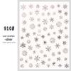 Snowflake Nail Stickers: White Back Adhesive Decals for Christmas, with Gold & Silver Laser Designs
