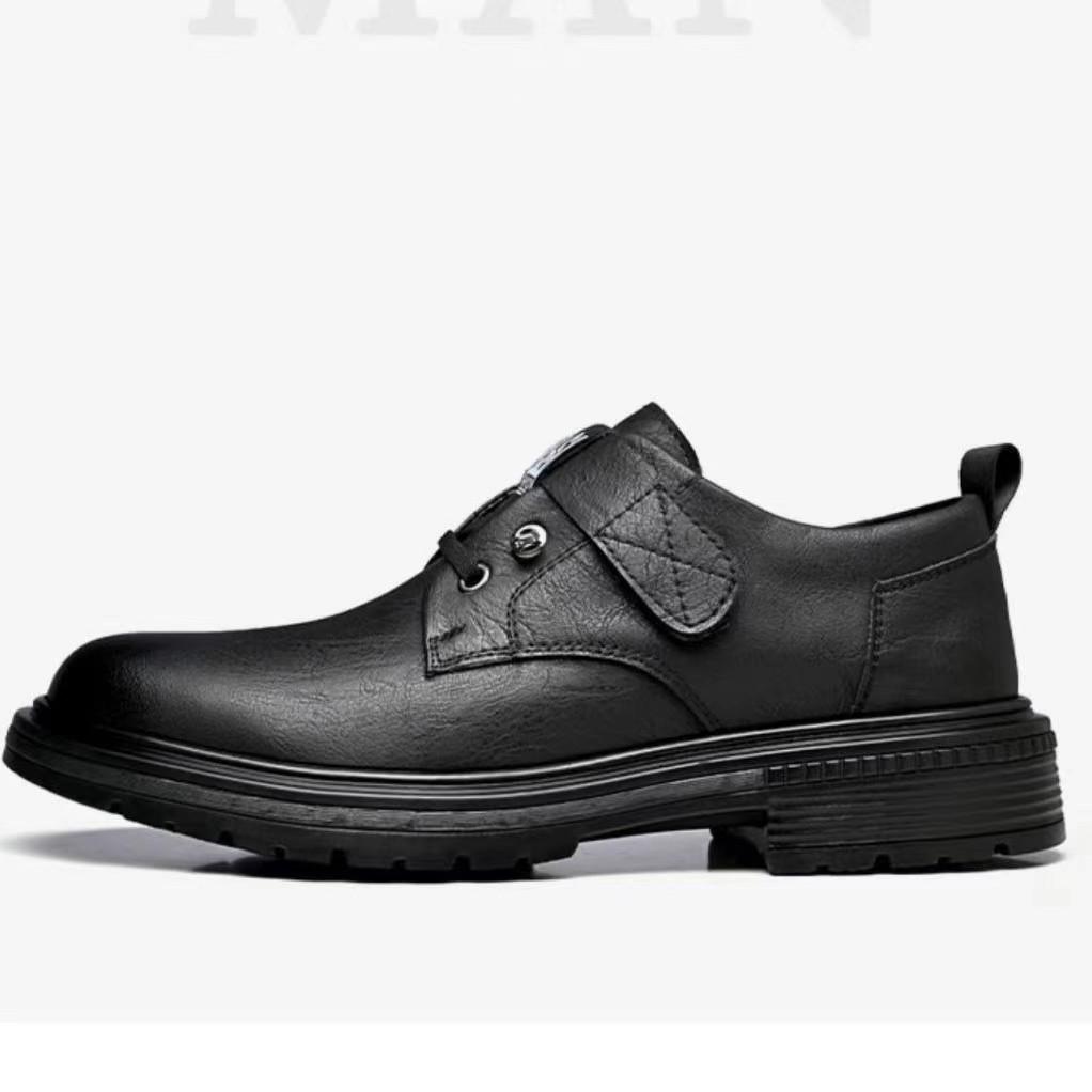 Men's shoes winter new soft leather sports casual shoes light versatile low-top shoes casual shoes black