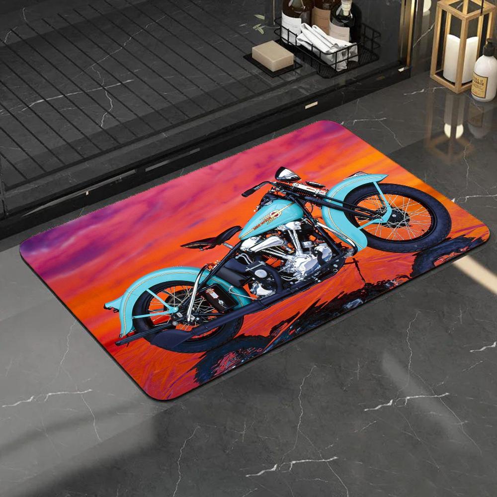 1ks Vintage Moto Koupelnové Absorpční Rohožky Protiskluzové Rohožky Domácí Dekorace Koberce Domácí Kuchyňské Podlahové Rohožky