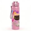 1PC Rainbow Toy Animal Sticker Pack 750ml Color Plastic Sports Water Bottle Leakproof Flip Straw Lid Suitable for Sports Office Home Use