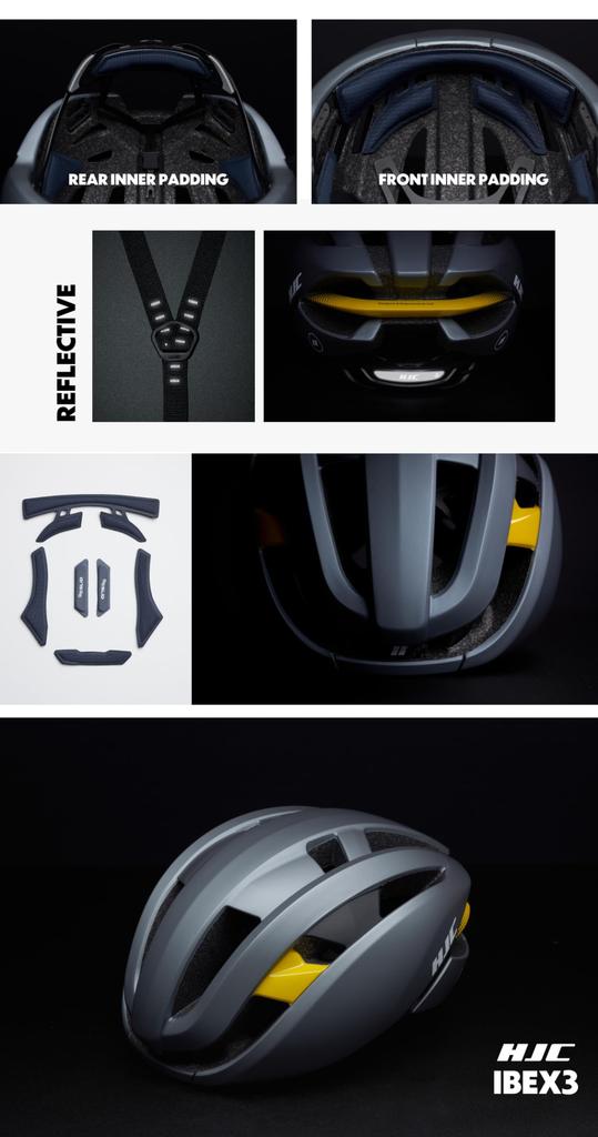 HJC IBEX3 Road Bike Helmet and Ultimate Performance and Fit with Reduced Air Stylish Design for Cycle Racing Size M Helmet, Top-of-the-Line [JCF