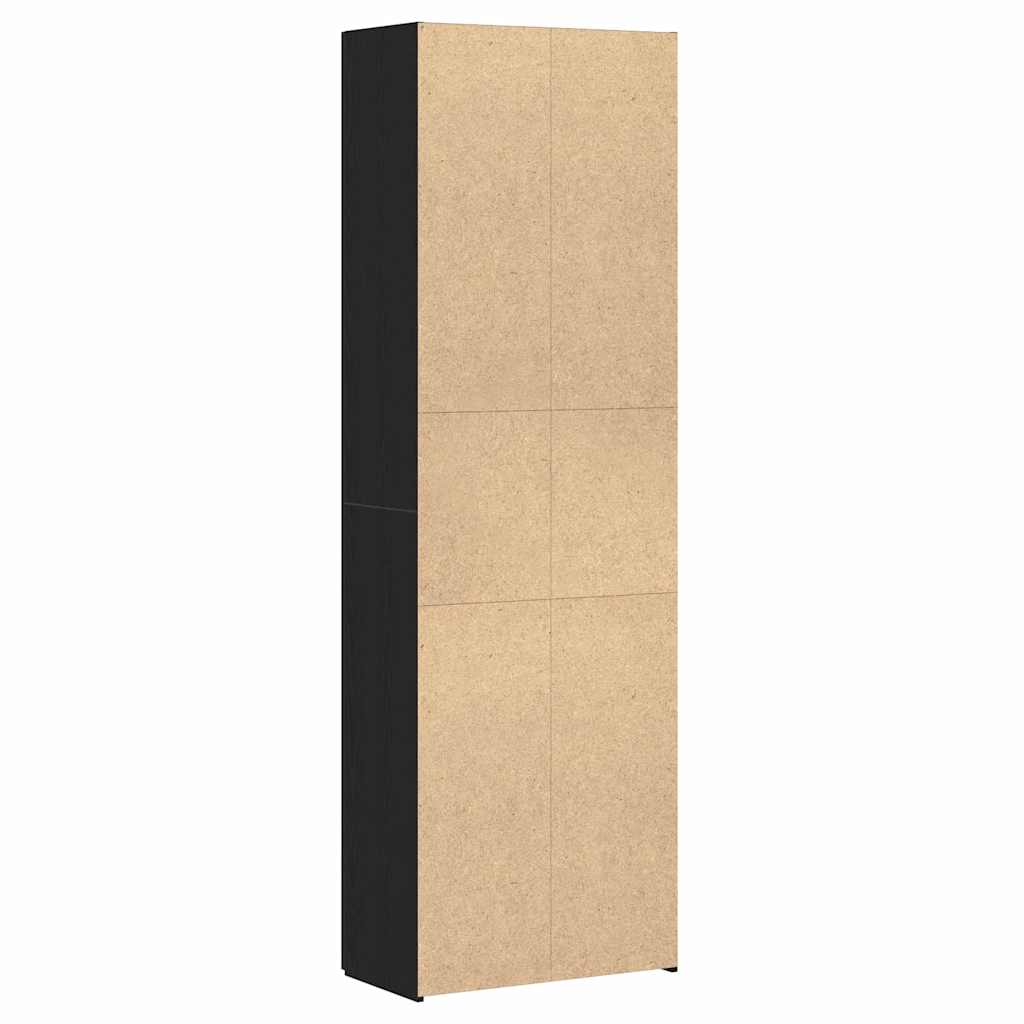 Office Cabinet Black Oak Effect 60 X 32 X 190 Cm Engineered Wood