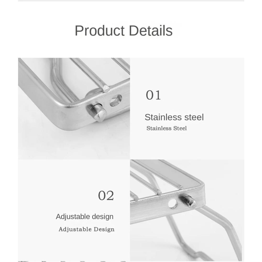Outdoor Stainless Steel Stove Holder Camping Portable Folding Mini Barbecue Rack Pot Holder Baking Tray Holder