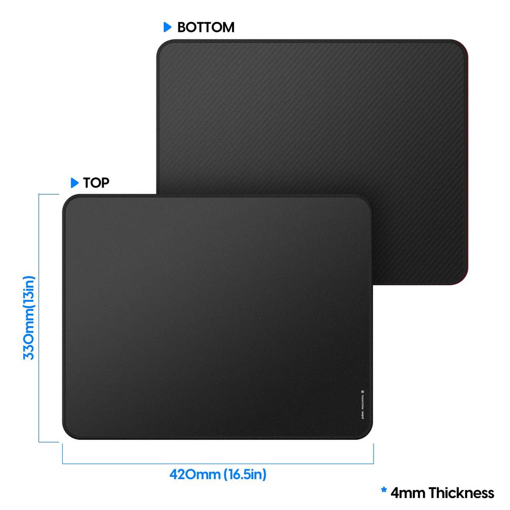 Pulsar Gaming Gears eSports Gaming Mouse Pad Large 42cm X 33cm ParaControl V2 Low Friction Hybrid Type Black Anti-Slip -
