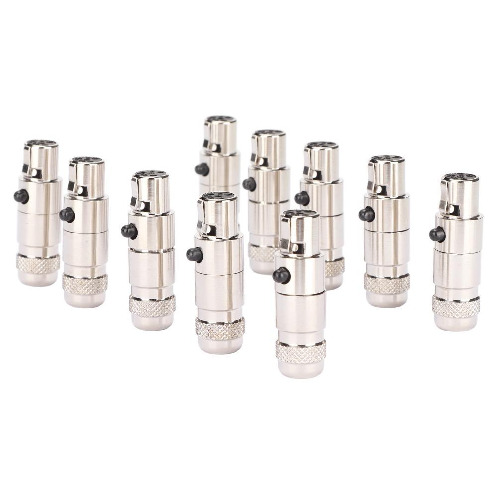 10PCS Metal 4 Cores XLR Female Plug Noise Reduction Microphone Cable Adapter for Sound Interface