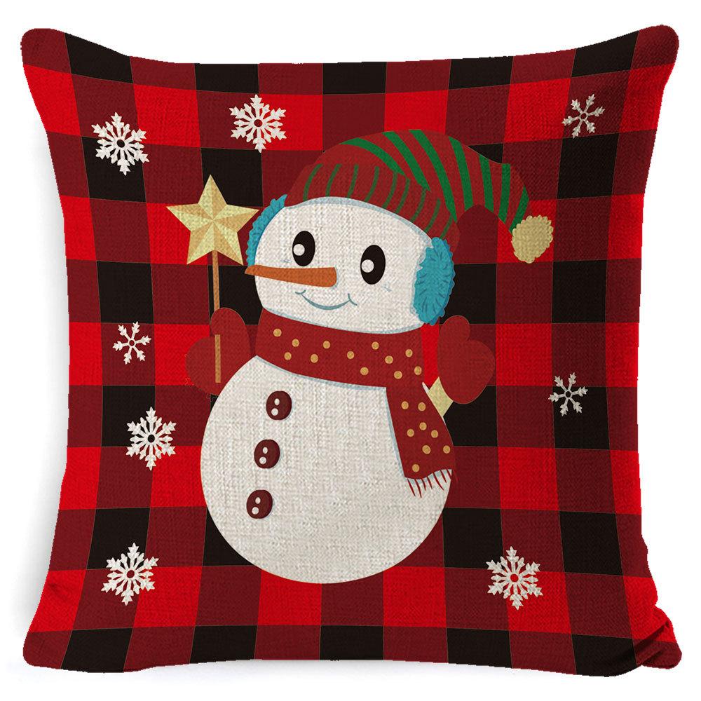 Christmas Pillow Cover Home Sofa Cushion Elk Letter Print Cushion Cover Christmas Atmosphere