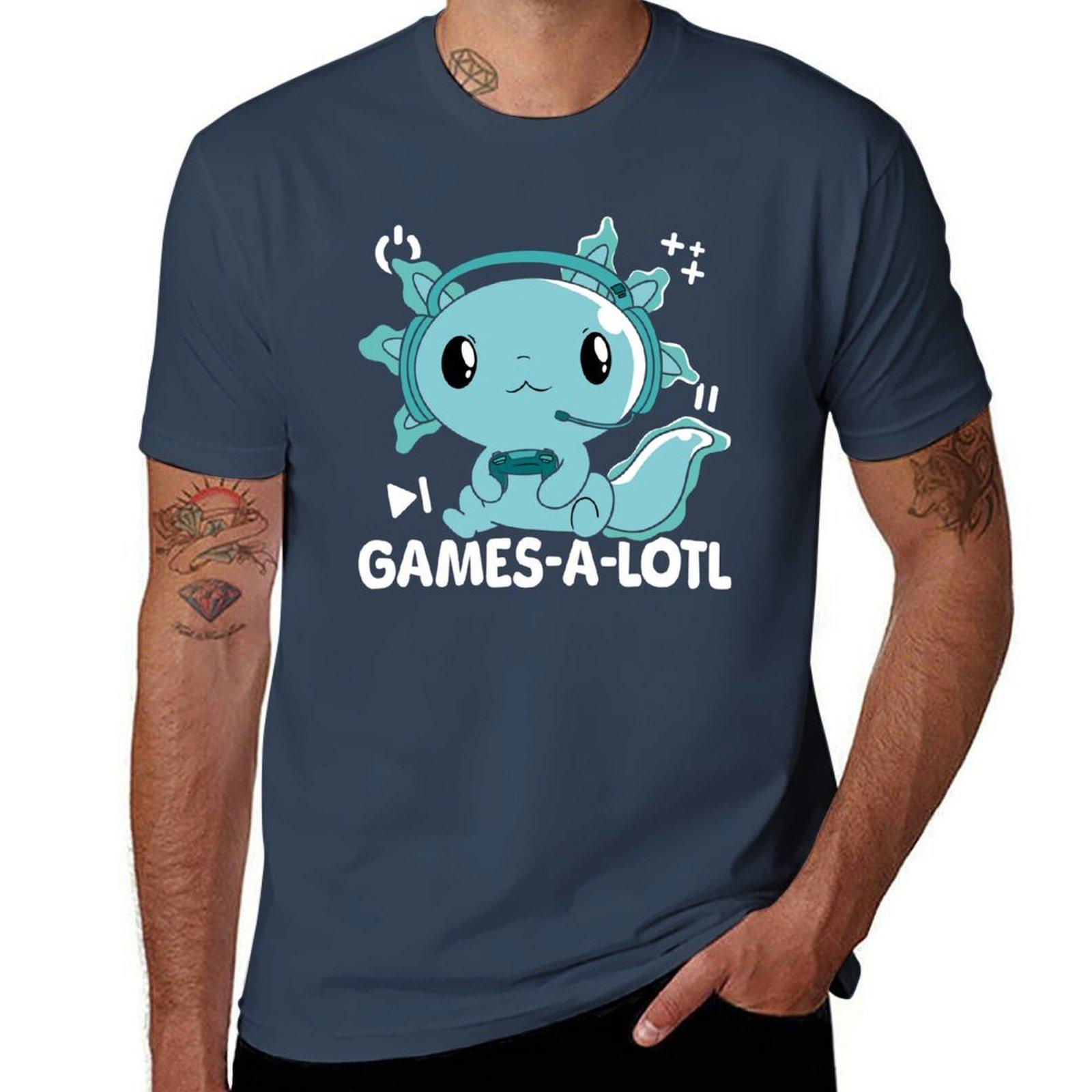 Gamesalotl Cute Gamer Axolotl Tshirt Lightweight Running Tshirt S