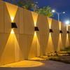 1~6Pack Solar Wall Lamp Warm Light Outdoor Waterproof Up and Down Luminous Lighting Balcony Yard Garden Decoration Lights