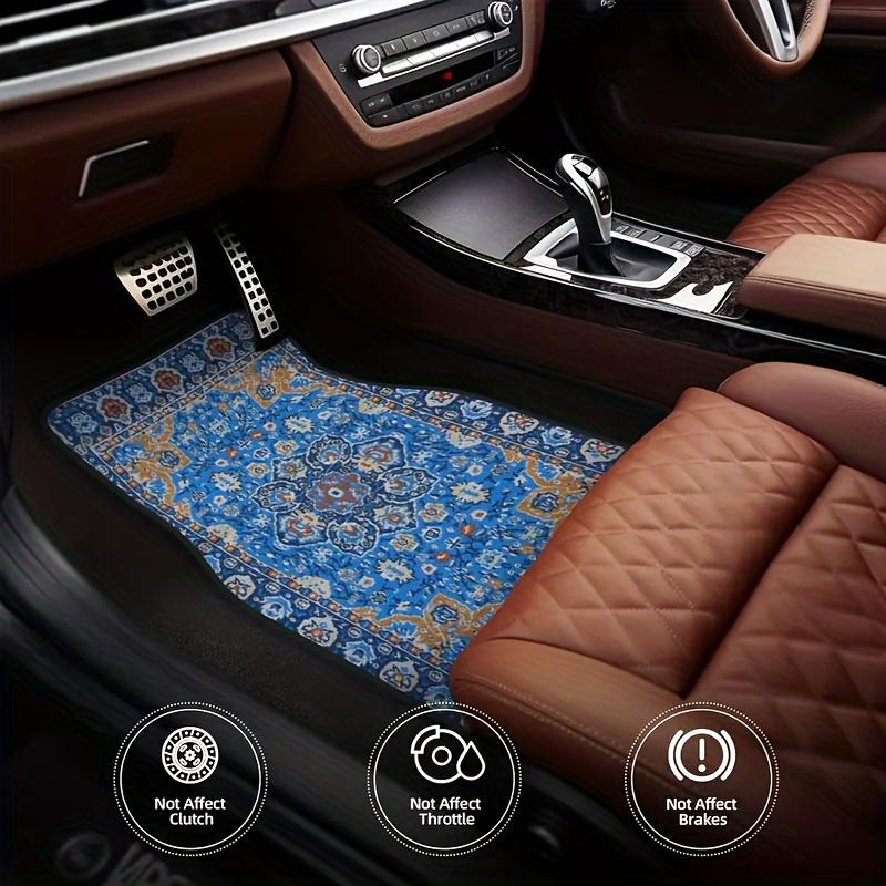 4pcs Bohemian Vintage Car Floor Mats, Universal Fit, Durable, Non-Slip Backing, Easy to Clean,Interior Accessories
