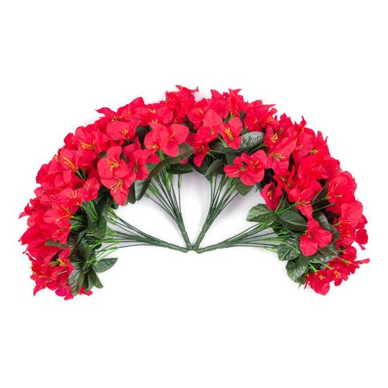 1/2Pcs Hanging Artificial Bougainvillea Speetabilis with Coconut Palm Flower Basket UV Resistant Fake Flower Indoor Outdoor Faux Bloom Decoration