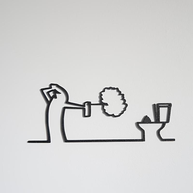 1pc, The Line "Toilet Sign" Ornament, Fun Design, Toilet Symbol, Minimalist Art, Original Humorous Design, 3D Line Art, Linea