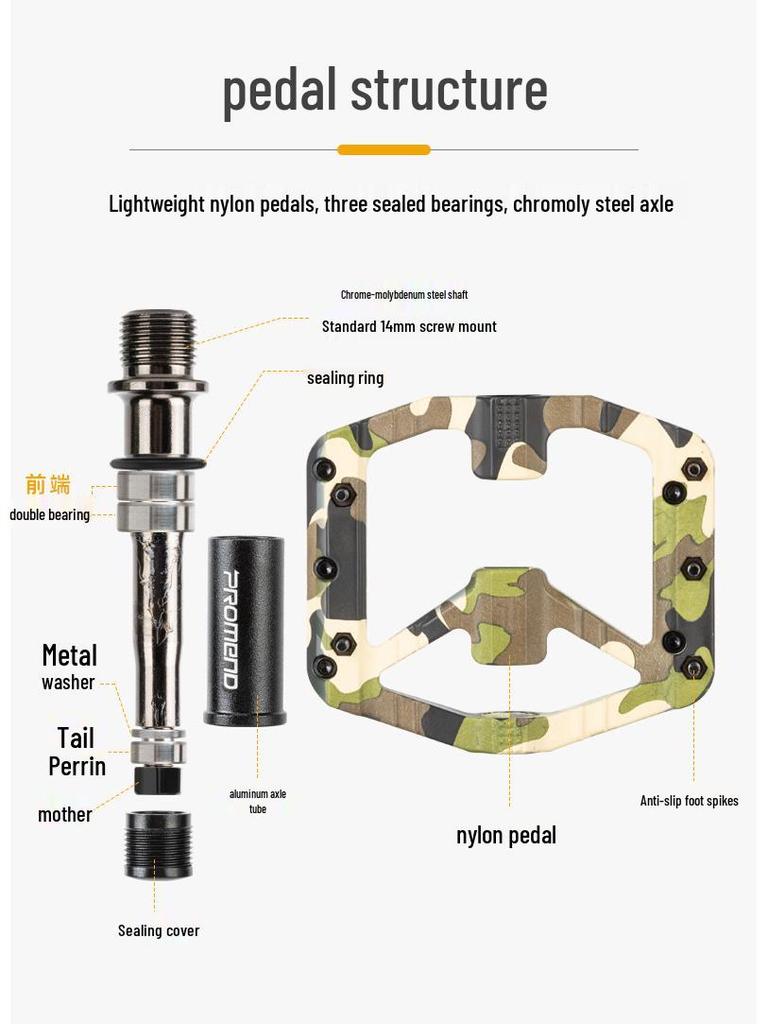 PROMEND Fargerike Nylon Sykkelpedaler med 3 Kulelager for Terreng- og Landeveissykler.