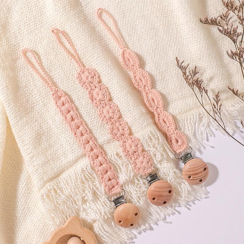 3pcs Newborns Dummy Chain Baby Soother Chain Pacifier Holder Woven Dummy Clip Toddlers Infant Pacifier Strap Baby Supply