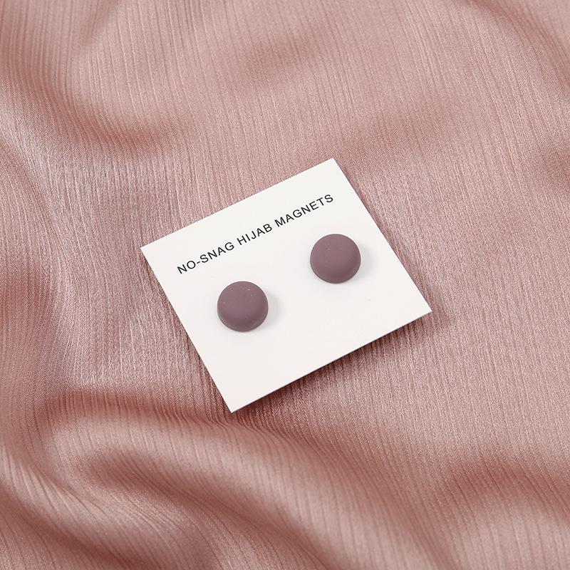 Fashion Matte Silk Scarf Hijab Magnetic Brooch Hijab Round Clip For Women Shawl Muslim Strong Magnetic Button Turban Accessories