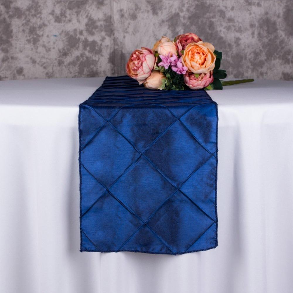 Minimalist Checkered Table Runner Elegant Soft Decorative Tablecloth Washable Polyester Taffeta Table Runner Formal Dining