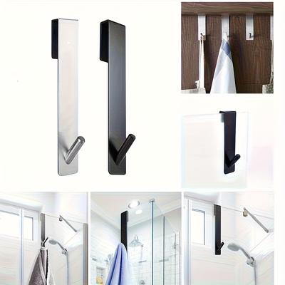 1 Stück Badezimmer Duschwand Haken Über Glas Handtuch Tuch Halter Edelstahl Schranktür Haken Rostfrei Lochfrei Dekor Haken