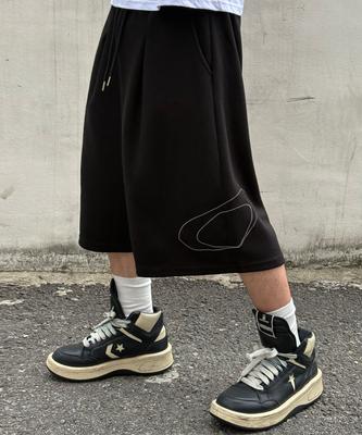 SCALLYWAG Side Big Logo Bermuda Sweat Shorts [Black]