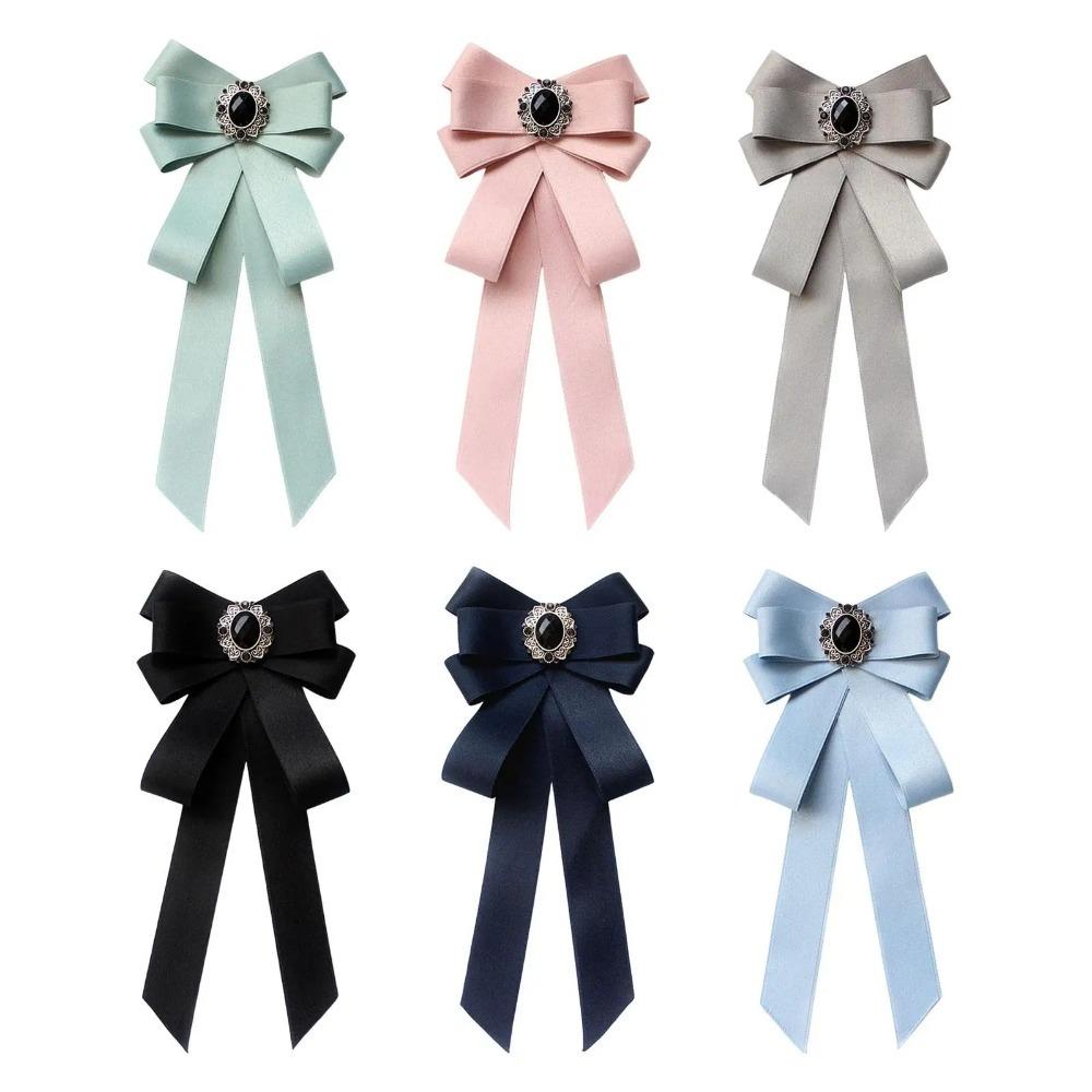 Fashion Ribbon Butterfly Knot Tie Alloy Adjustable Rhinestone Bow Tie Rhinestone Decoration Shirt Bow Tie Gift