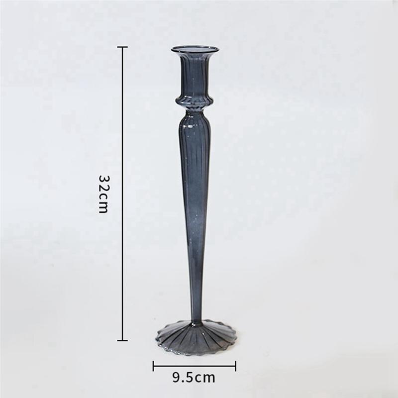 M-Moderně-Romantický Skleněný Svícen Vintage Skleněný Svícen Hydroponická Průhledná Váza Evropský Styl Dárek