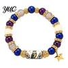 Daily Wear Fashion Accessory Stretch Deer Beaded Bracelet, Retro Animal Bead Owl Bull Skull Casual Jewelry Elastic Boho Bracelet for Women,