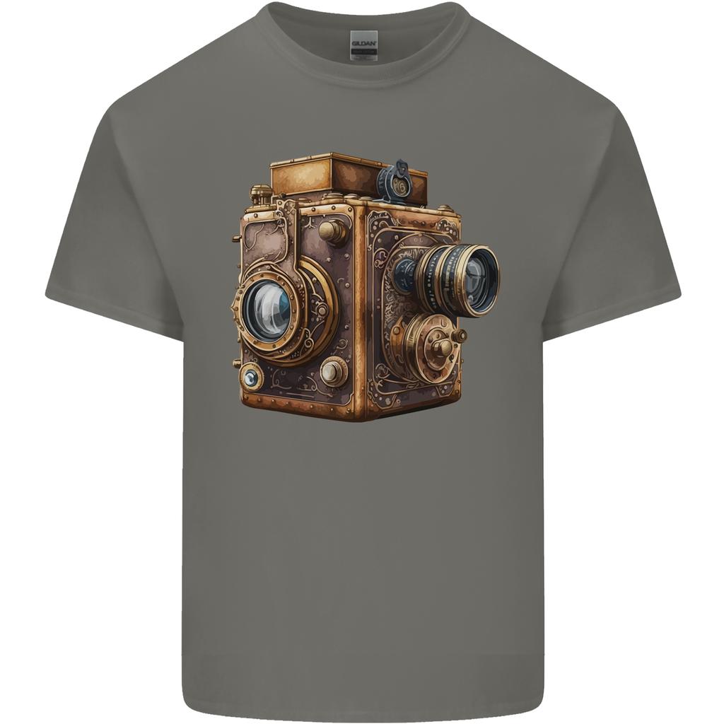 Steampunk Camera Photography Photographer Unisexs Light Cotton TShirt