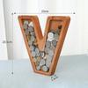 23cm Large Size Twenty-six Letter Piggy Bank Wooden Coin Money Saving Box Jar Coin Storage Box Desktop Ornament Home Decor Craft