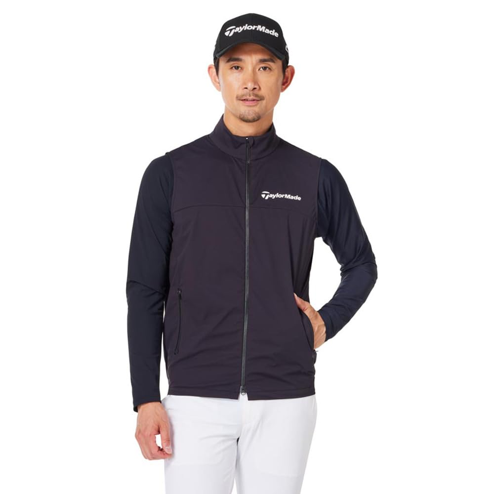 TaylorMade Double-Layer Wind Vest, Black, Size Small, Men's, 2024FW UN320