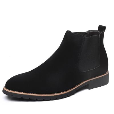 Autumn Fashion Chelsea Boots Men's British Style Work Boots Increase Hipster Boots Black Ankle Boots D615