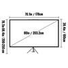 VEVOR Tripod Projector Screen with Stand 80 inch 16:9 4K HD Projection Screen Stand Wrinkle-Free Height Adjustable Portable Screen for Projector