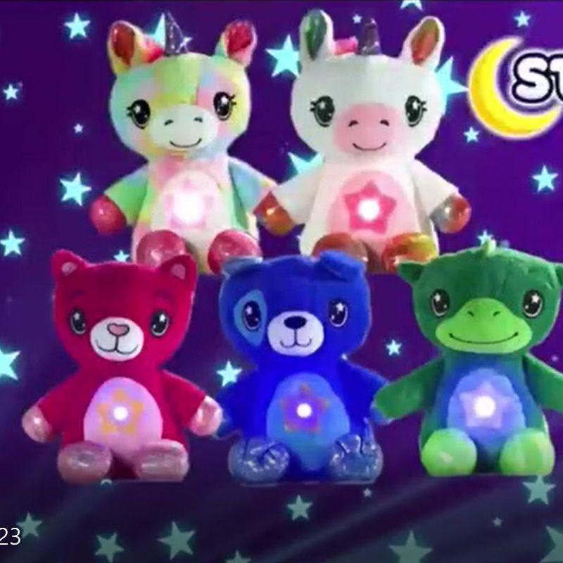 Star Belly Dream Lites Pelúcia Estrelada Animal de Pelúcia Projetor Lâmpada Para Sono Calmante