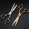 6.0-Inch Rose Gold Hairdressing Scissors Set: Notched Handle Straight Shears, Bangs Scissors, Thinning Shears for Barbers.
