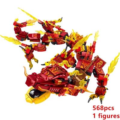 Nuevo fuego ola de calor transformando Lava llama dragones Fightar Titan temporada 14 Fly bloques de construcción modelo clásico juegos de ladrillos chico Kit
