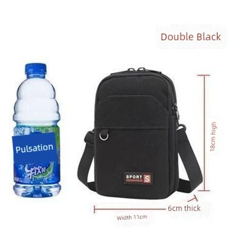 

Сумка-мессенджер мужская минималистичная 2023 Новое поступление Повседневная сумка для телефона Маленькая наплечная сумка Ins Трендовый мужской рюкзак Сумка на одно плечо 2015 Double Black