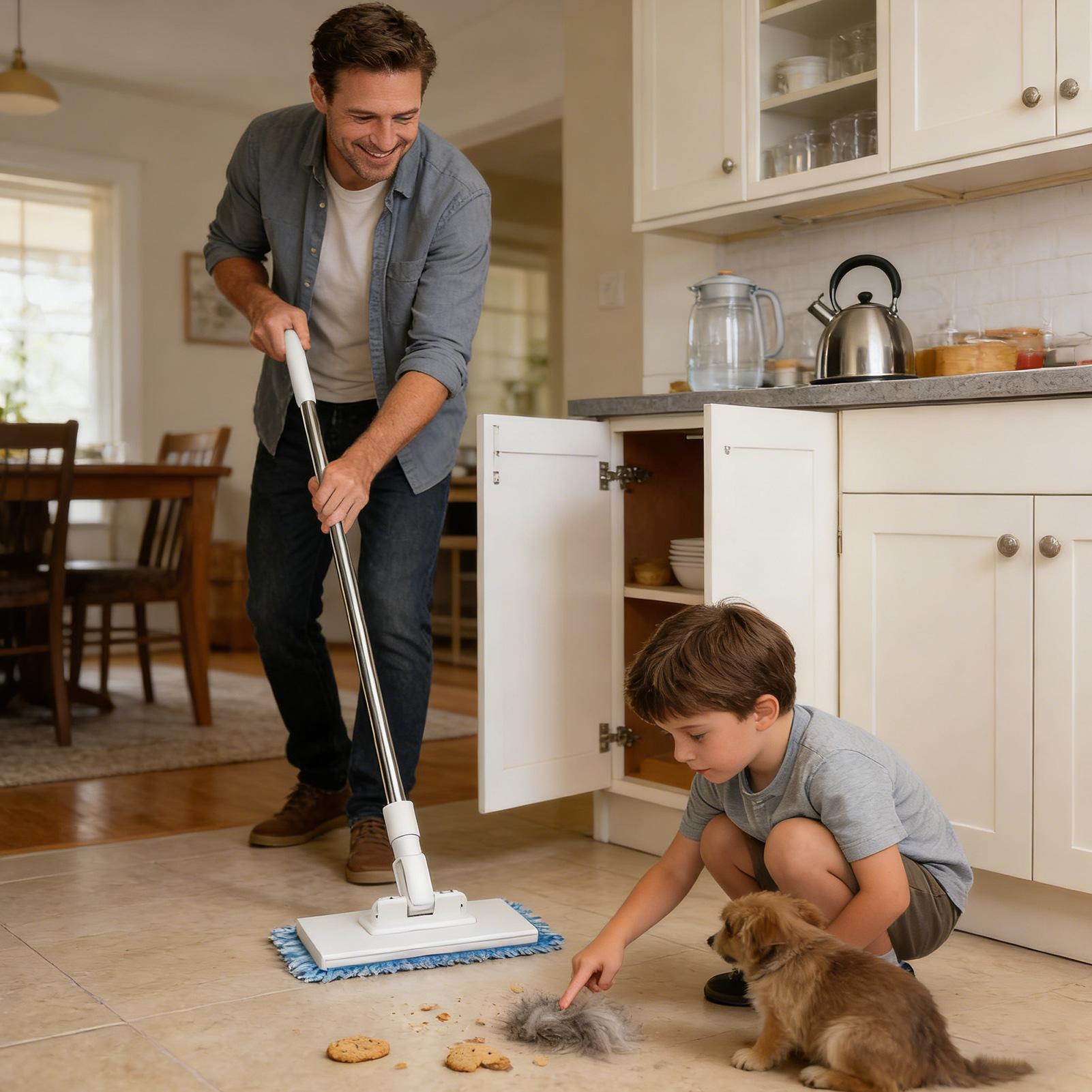 

Floor Mop No-Wash Detachable Retractable Zero Touch Dust Cleaning Flat Mop For Home Office Apartment Bedroom Kitchen Tiles Glass China Mainland