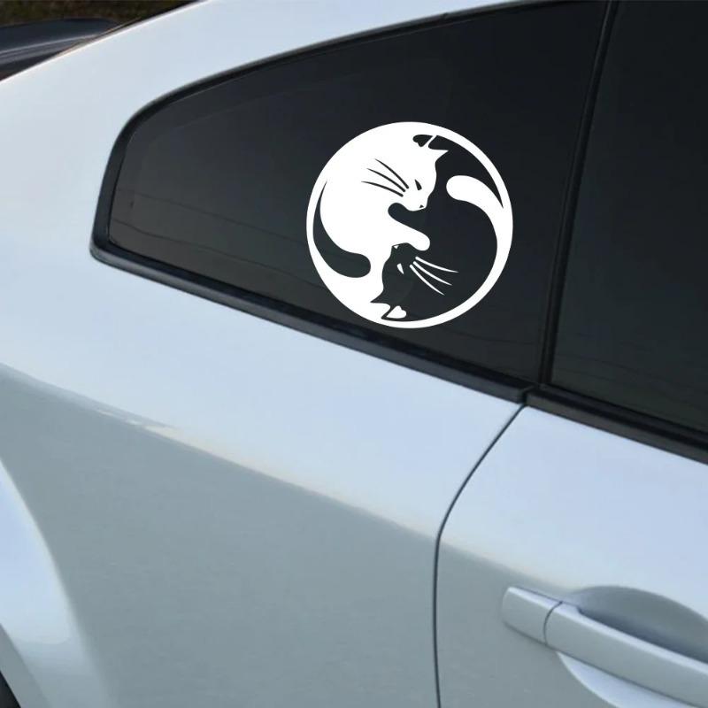 Car Sticker Creative Personalized YIN YANG CATS Pattern Cat Lover Vinyl Decal Auto Waterproof Auto Exterior Decor Accessories
