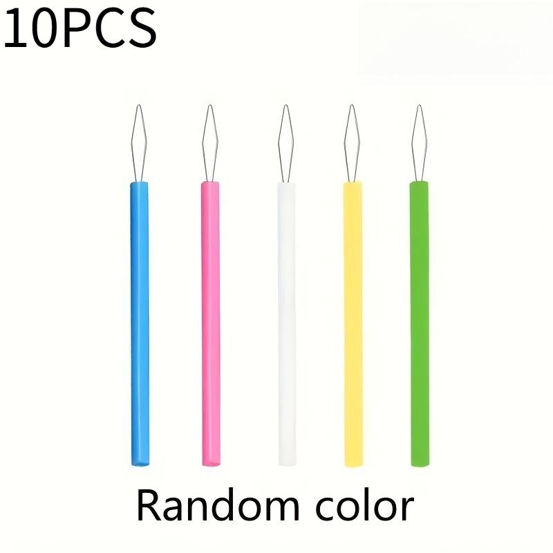 

10PCS Colorful Plastic Stringing Tool Set - Cylindrical Stringing Tool Set, Sewing Accessories, Easy Needle and Thread Aid for Seniors (Random Color)