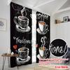 2pcs,2D Plane Printing Curtains Coffee Love Art Versatile Fabric (without Rod) Art Deco Festive Perfect for Bedroom, Living