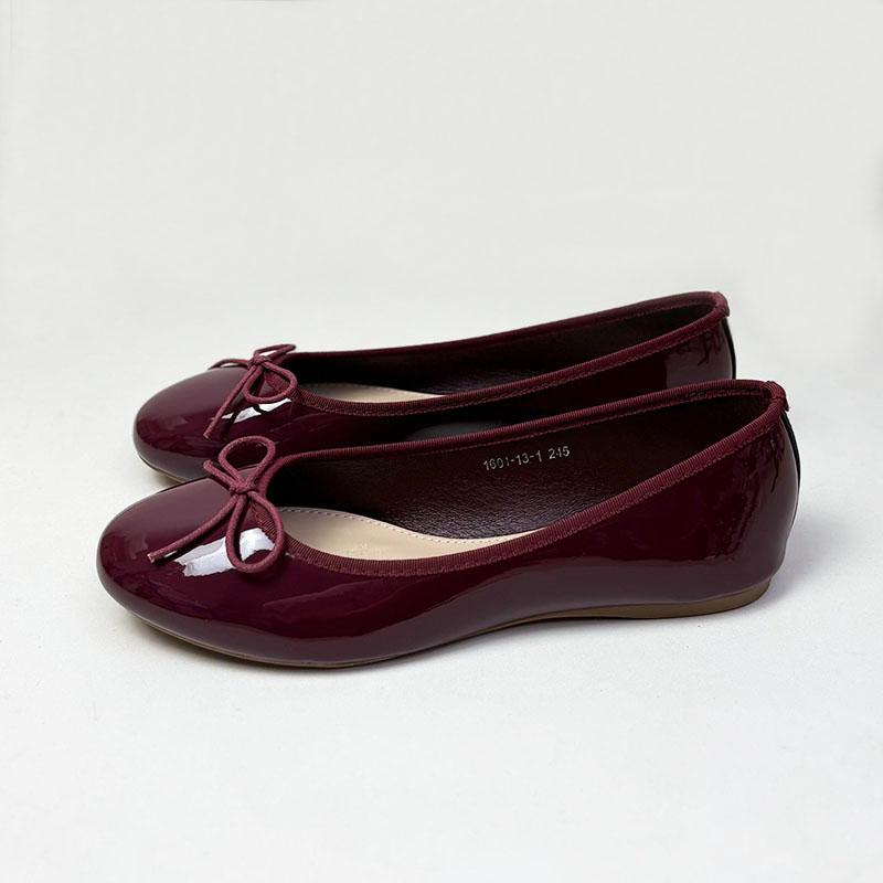 Fashion Cozy Soft Patent Leather Ballet Flats Women Cute Butterfly-Knot Decoration Flat Loafers Elegant Mary Jane Dance Shoes for Women