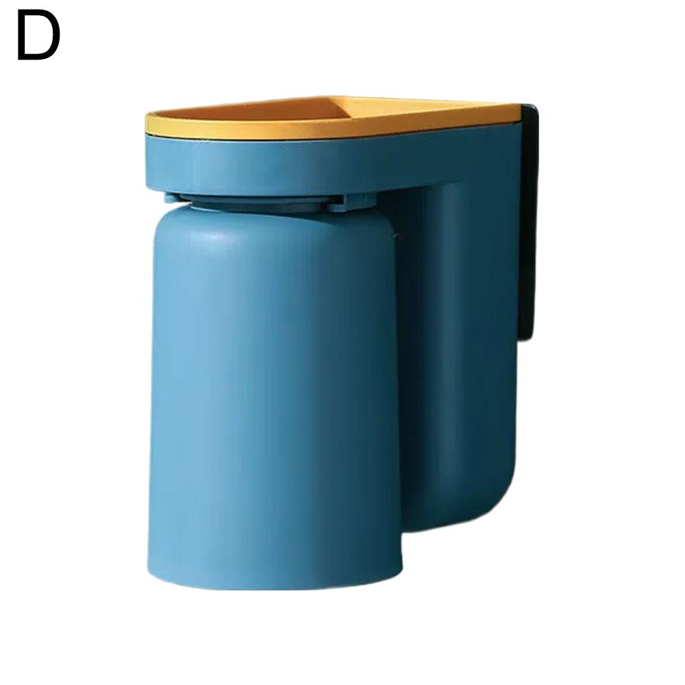 2 In 1 Wall Mounted Toothbrush Holder No-punching Toothbrush Storage Rack Creative Inverted Toothbrush Cup Drain Rack Bathroom