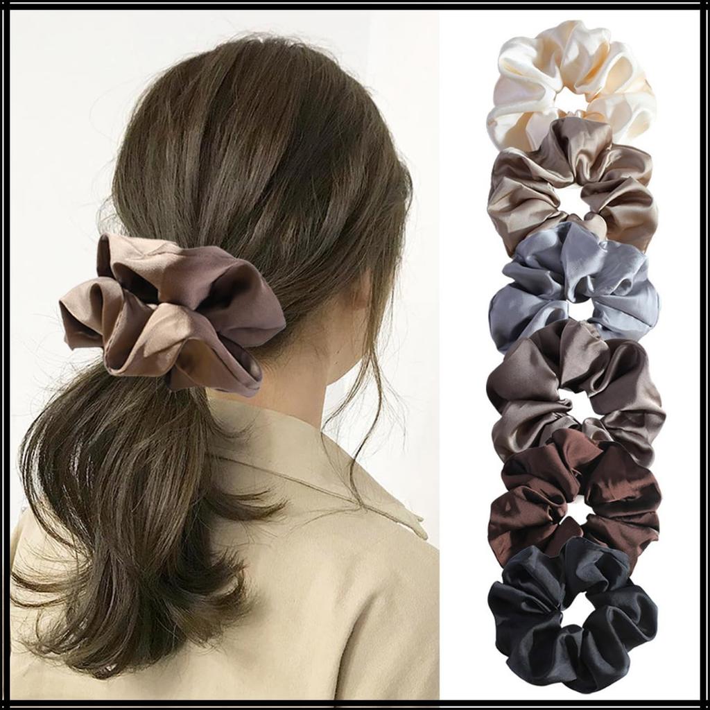 White Fang Scrunchie Hair Hair Hair Highly AZ547 Tie, Accessory, Clip, Stylish, Elastic, Simple, Women's, (White)