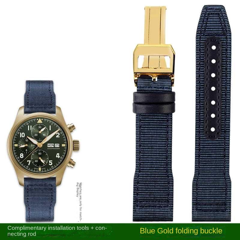 Bracelet de montre en nylon 20 mm 21 mm 22 mm pour IWC Universal Pilot Mark 18 Spitfire Fighter Série Portugal Bracelet de montre en toile