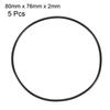 uxcell Nitrile Rubber O-Ring Sealing Gasket Seal Grommets Metric 80mm OD 76mm ID 2mm Width Pack of 5