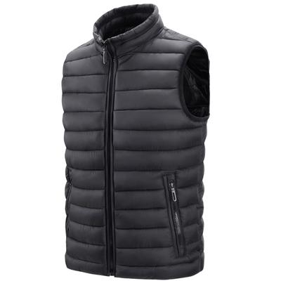 Colete casual outono e inverno slim-fit gola alta zíper zíper comum bolso faca roupas algodão leve roupas masculinas