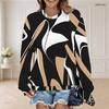 Women Plus Size Round Neck Long Sleeve Tie Dye Printed Pullover Sweatshirt