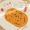 Cat Pattern Double-Sided Leather Placemat