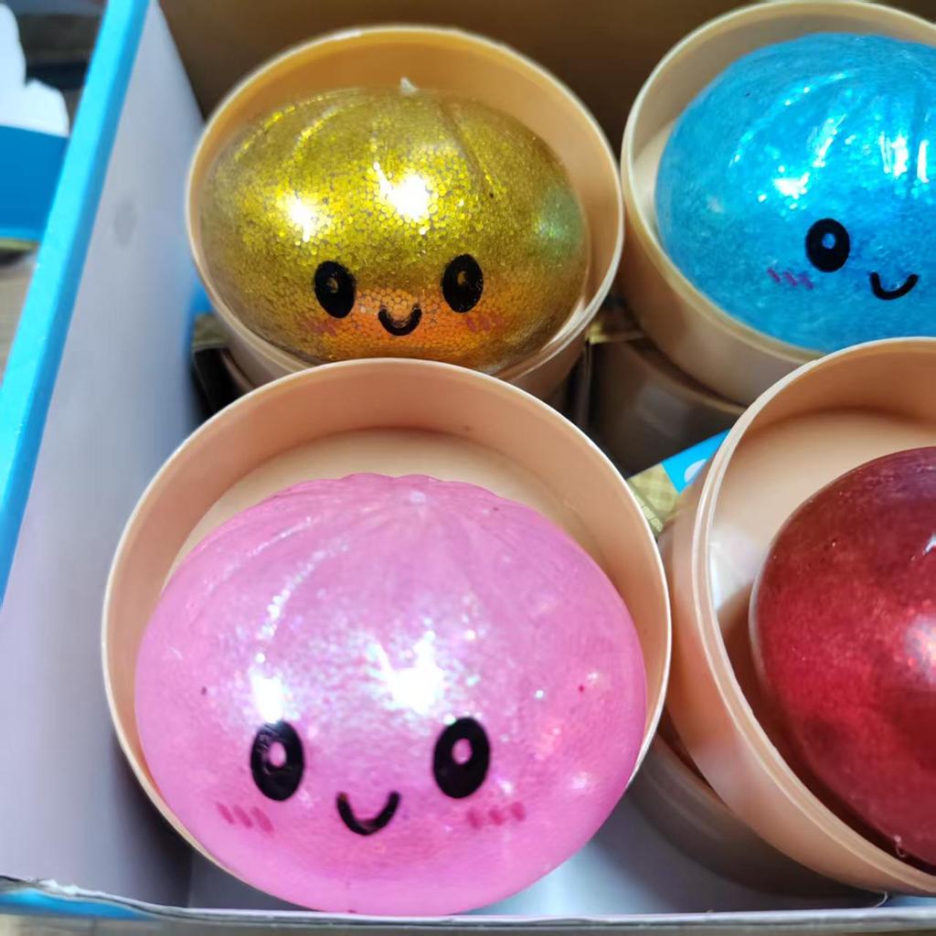 1-12p Push Bubble Colorful Dumpling Squishes Stress With Steamer Cute Anxiety Toy Soft Decompression Dough For Adults Prospector