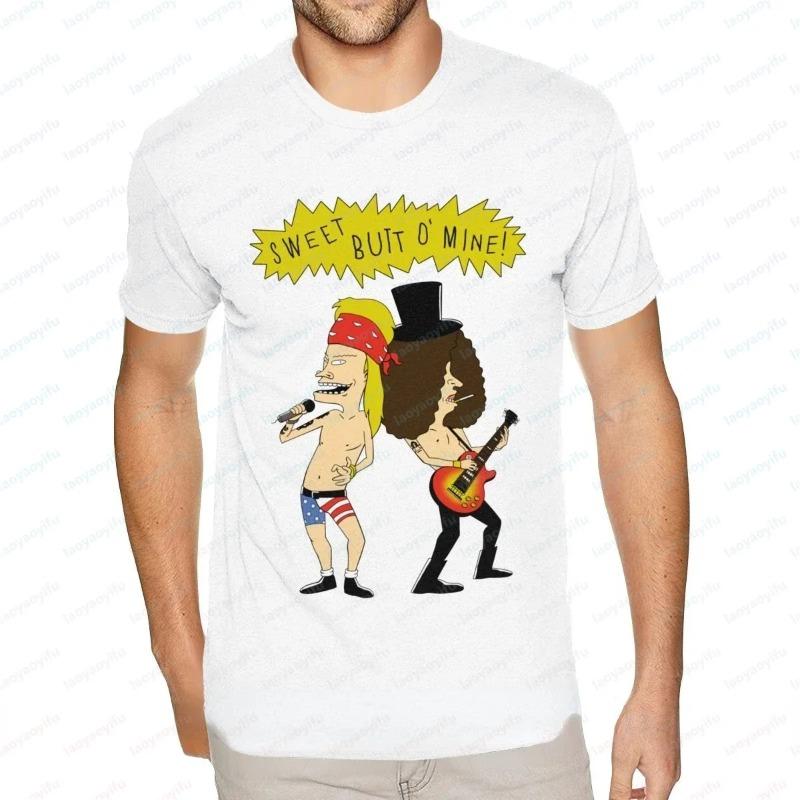 T-shirt Kawaii Beavis and Butthead Novità Divertenti Grafiche Cartoon T-shirt Uomo Abbigliamento Casual Estate Uomo T-shirt Oversize